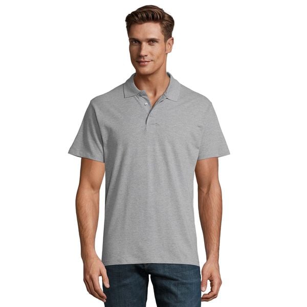 Męska Koszulka Polo Spring II Melange. Szare koszulki polo męskie SOL'S, m, bez wzorów, bez kołnierzyka, bez ramiączek. Za 84.99 zł.