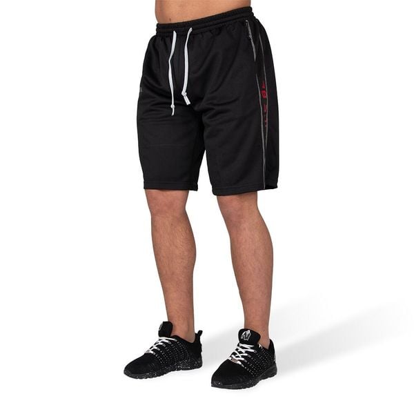 Functional Mesh Szorty - Czarny/Czerwony-L. Czerwone szorty sportowe męskie GORILLA WEAR, bez wzorów, z meshu, sportowe. Za 192.00 zł.
