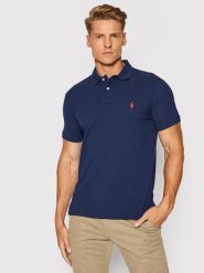 Polo Ralph Lauren Polo Core Replen 710782592 Granatowy Custom Slim Fit. Niebieskie koszulki polo męskie Polo Ralph Lauren, m, bez wzorów, z bawełny, bez kołnierzyka, bez ramiączek. Za 389.99 zł.