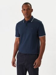 BOSS Polo Passertip 50507699 Granatowy Slim Fit. Niebieskie koszulki polo męskie Boss, m, bez wzorów, z bawełny, bez kołnierzyka, bez ramiączek. Za 399.99 zł.