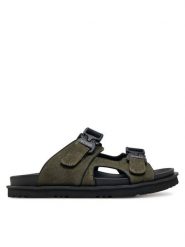 Guess Klapki FMJBAH FAB03 Zielony. Zielone klapki i japonki męskie Guess, z aplikacjami, ze skóry. Za 249.99 zł.