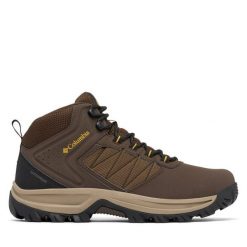 Trekkingi Columbia. Brązowe buty trekkingowe męskie Columbia, bez wzorów, sportowe, bez obcasa, bez zapięcia. Za 289.99 zł.
