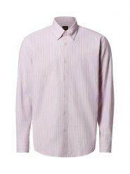 BOSS Orange Męska koszula casual - Ricoplus Mężczyźni Regular Fit Bawełna różowy|biały w paski, L. Białe koszule męskie BOSS Orange, l, bez wzorów, z bawełny, bez kołnierzyka, bez ramiączek. Za 499.95 zł.