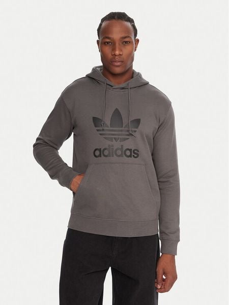 Adidas Bluza adicolor Classics Trefoil JY3765 Szary Regular Fit. Szare bluzy nierozpinane męskie ADIDAS, m, bez wzorów, z bawełny, bez ramiączek, bez kaptura. Za 199.99 zł.