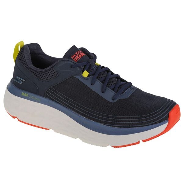 Buty do biegania męskie, Skechers Max Cushioning Delta. Niebieskie buty do biegania męskie Skechers, bez wzorów, bez zapięcia, do biegania. Za 439.99 zł.