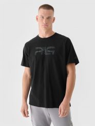 4F T-shirt oversize męski 4F x Robert Lewandowski - czarny XL. Czarne t-shirty męskie 4f, m, bez wzorów, z bawełny, bez kołnierzyka, bez ramiączek. W wyprzedaży za 59.99 zł.