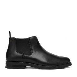 Sztyblety GINO ROSSI. Czarne sztyblety męskie Gino Rossi, bez obcasa, bez zapięcia. Za 379.99 zł.