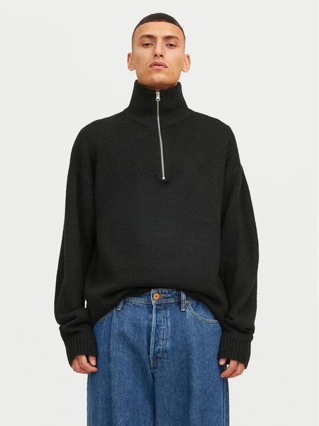 Jack & Jones Sweter Ollie 12241817 Czarny Relaxed Fit. Czarne kardigany męskie Jack & Jones, m, bez wzorów, z syntetyku, bez ramiączek. Za 149.99 zł.