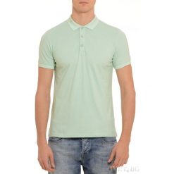 Męskie polo GUSTAVO MINT. Zielone koszulki polo męskie Męskie polo GUSTAVO MINT, m, bez wzorów, bez kołnierzyka, bez ramiączek. W wyprzedaży za 49.00 zł.