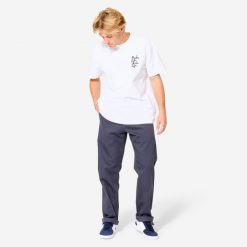 Spodnie chinos na deskorolkę CN500 Heavy szare. Szare spodnie na co dzień męskie Decathlon, bez wzorów, z bawełny, sportowe. Za 139.99 zł.