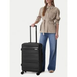 Walizka średnia GINO ROSSI. Czarne walizki męskie Gino Rossi, bez wzorów, średnie. Za 299.99 zł.