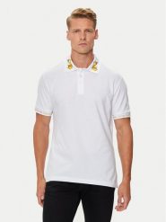 Versace Jeans Couture Polo 76GAGT00 Biały Regular Fit. Białe koszulki polo męskie Versace Jeans Couture, l, bez wzorów, z bawełny, bez kołnierzyka, bez ramiączek. Za 459.99 zł.