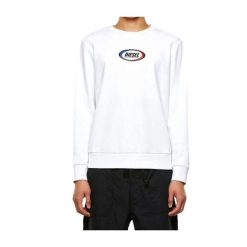 Bluza sportowa męska Diesel Girk-N85. Białe bluzy nierozpinane męskie Diesel, m, bez wzorów, z bawełny, sportowe, bez ramiączek, bez kaptura. W wyprzedaży za 231.00 zł.