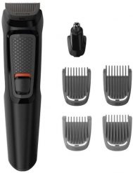 Philips MULTIGROOM Series 3000 MG3711/15, Black, Rectangle, Beard, Ear, Eyebrow, Nose, Stainless steel, Battery, 60 min. Golarki męskie PHILIPS. Za 114.56 zł.