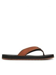 Skechers Japonki Tantric-Copano 205097/BRN Brązowy. Brązowe klapki i japonki męskie Skechers, bez wzorów, ze skóry. Za 109.99 zł.